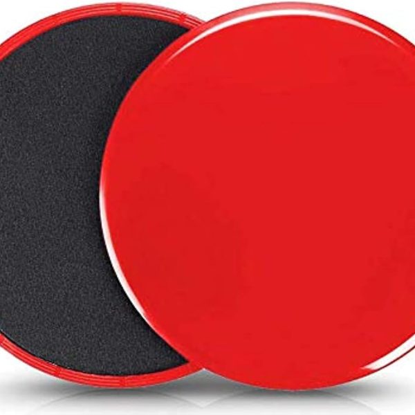 وسایل باشگاه خانگی VIQILANY Set of 2 Core Exercise Sliders Dual Sided Gliding Discs-Trainer Fitness Equipment for Abdominal,Total Body Workouts, Crossfit,Gym,Home,Travel - Red
