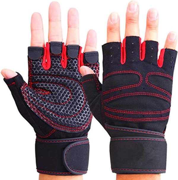 دست کش ورزشی Fitness Gloves Gym Weight Lifting Body Building Exercise Workout Half Finger Gloves For Men L