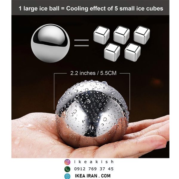 قالب یخ استیل SAICOOS Reusable Metal Ice Cubes for Drinks - تصویر 6
