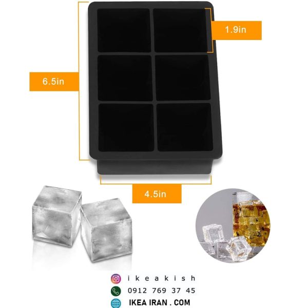 قالب یخ و بستنی Large Size Ice Maker Hold Silicone Cube Tray And Ball (Set Of 2) Black - تصویر 7