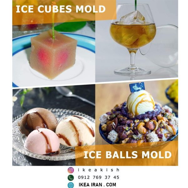 قالب یخ و بستنی Large Size Ice Maker Hold Silicone Cube Tray And Ball (Set Of 2) Black - تصویر 8