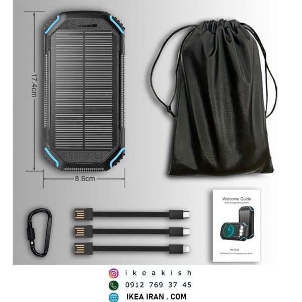 پاوربانک  WASTDE Solar Power Bank - تصویر 11