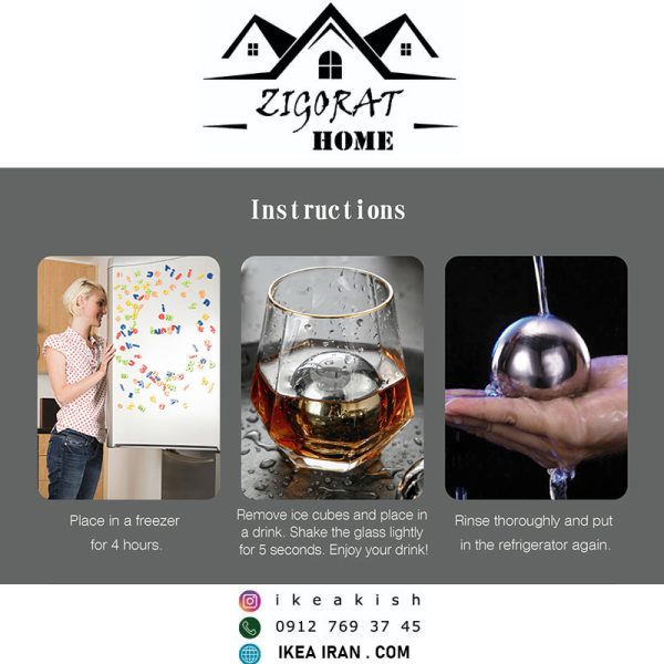 قالب یخ استیل SAICOOS Reusable Metal Ice Cubes for Drinks - تصویر 13